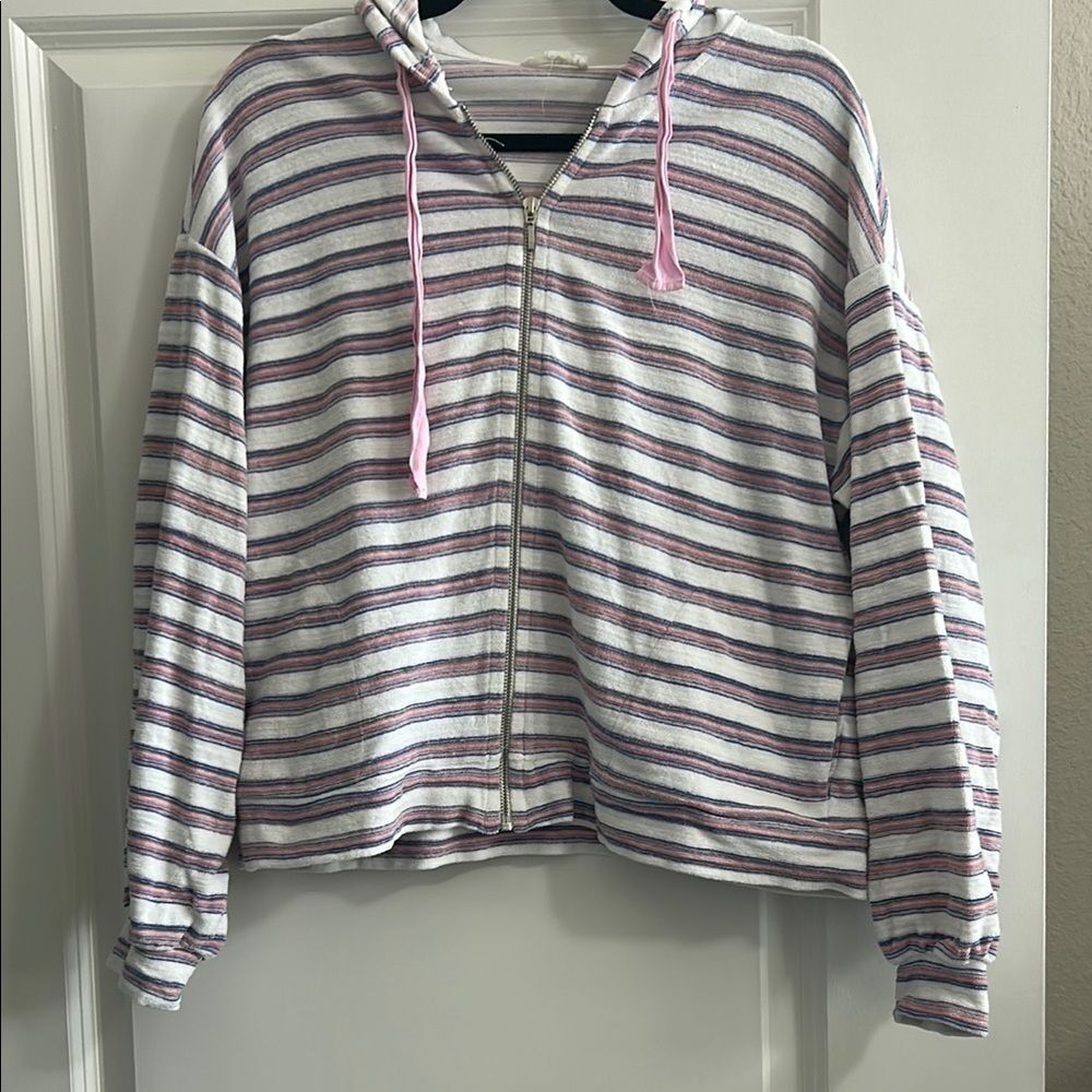 Striped Zip-Up Hoodie